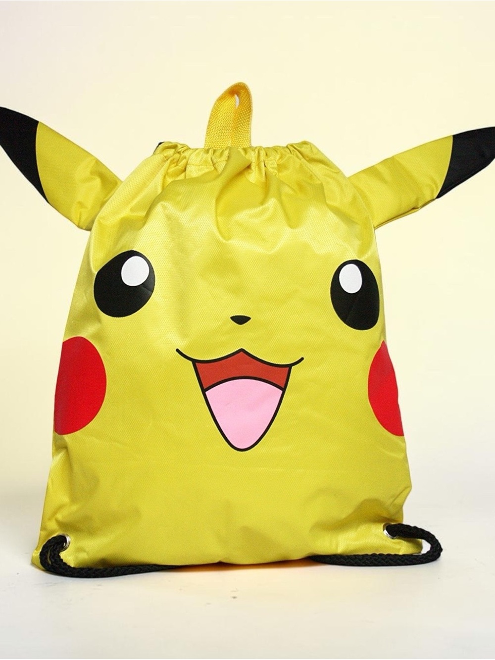 Pokemon Pikachu Cinch Sack Drawstring Backpack Gym Swim School Bag Yellow